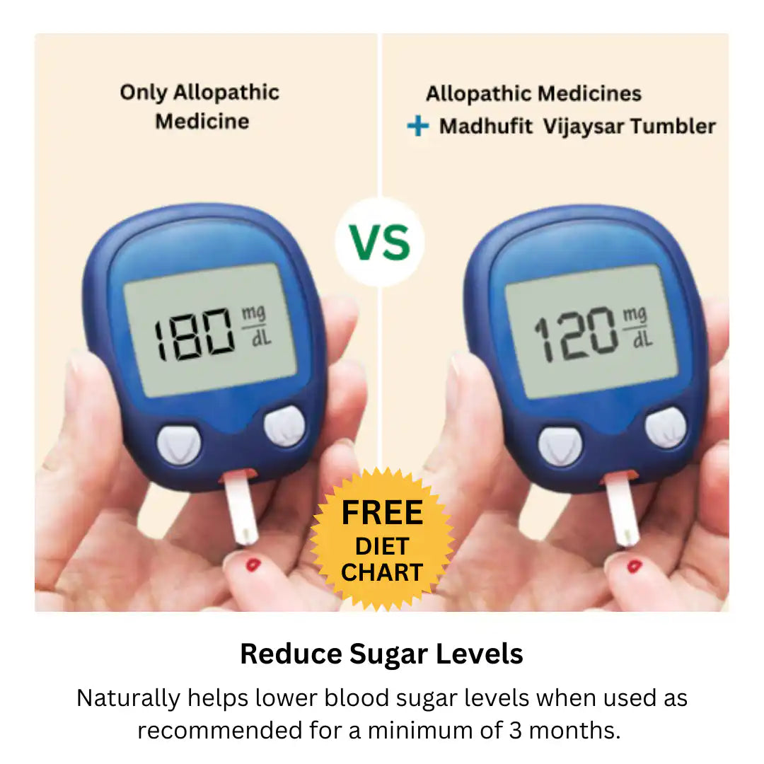 Vijaysar wood glass helps in blood sugar level management