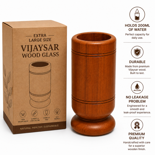 Vijaysar wooden glass for sugar control - Madhufit