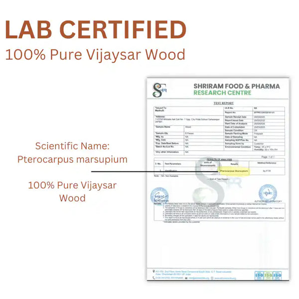 Lab certified vijaysar wood glass