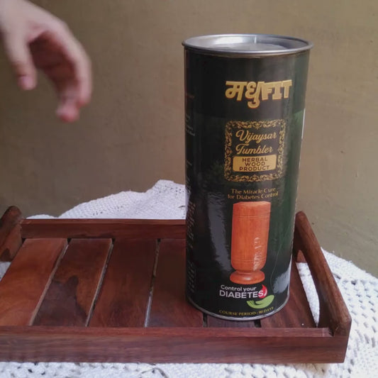 Madhufit® Vijaysar Ayurvedic Wood Glass - Vijaysar Ki Lakdi Ka Glass