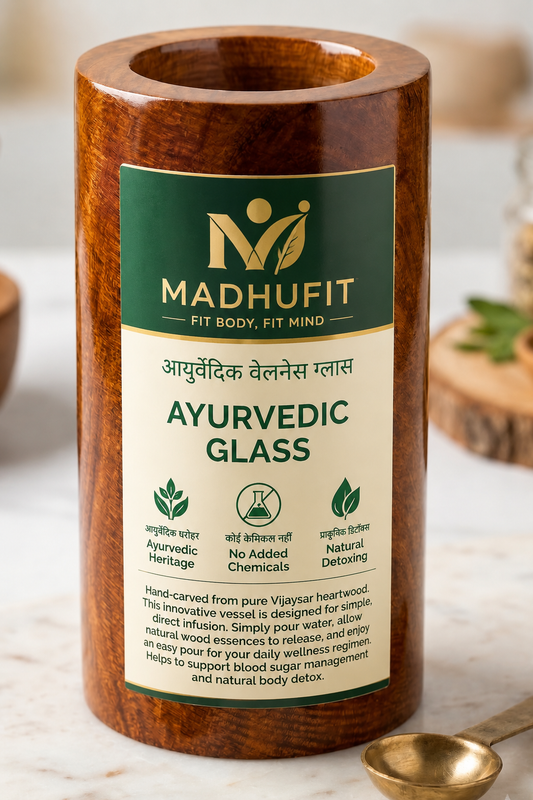 Vijaysar wood glass Extra Large size 200ml water capacity - Madhufit